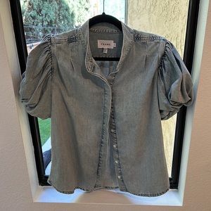FRAME puffed sleeve denim shirt